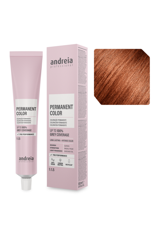Andreia Coloração Permanente 6.43 Louro Escuro Laranja Dourado 100ml
