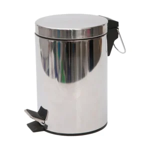 Papeleira Aço Inoxidável 5L com pedal e balde interno para espaços higiénicos
